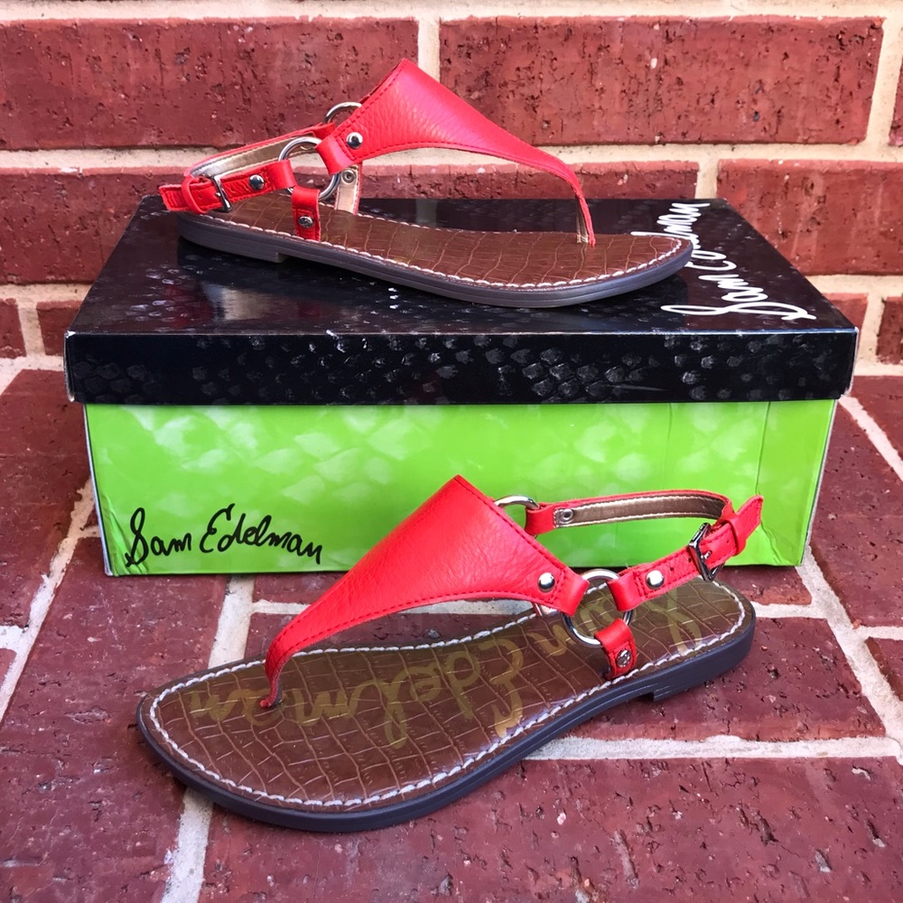 Sam Edelman Womens Leather Greta Sandals RED
